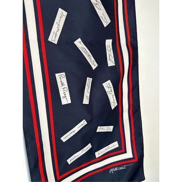 Millicent The President’s Scarf in red white and blue size 50”x10”. #32-1177 - Picture 2 of 6